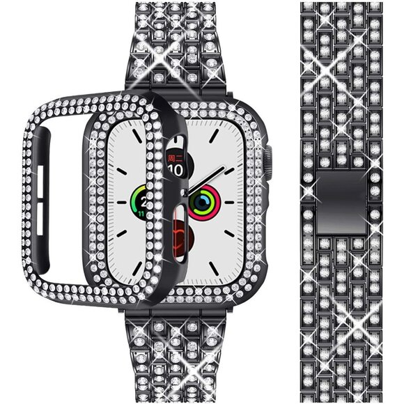 Bling Band Compatible Apple Watch 42mm iWatch Metal Rhinestone - Picture 1 of 7